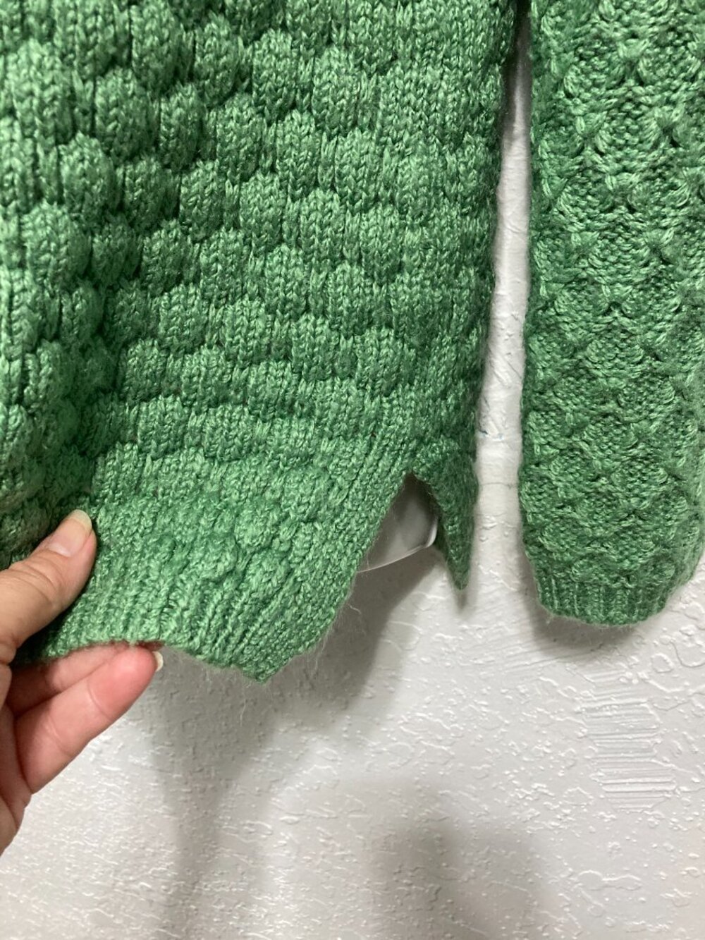 Field Flower by Anthropologie BubblePopcorn Stitch Knit Crewneck Sweater Green S - Picture 12 of 12